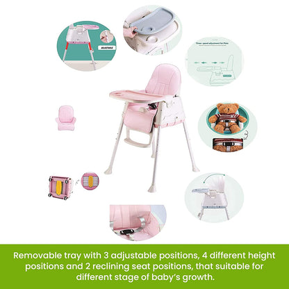 Safe-O-Kid 5 in 1 High Chair with Wheels and Cushion