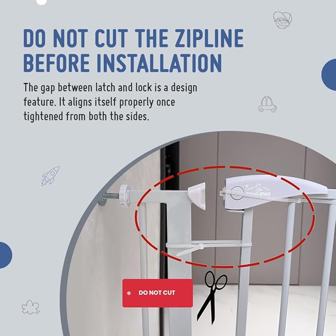 Safe-O-Kid Adjustable Baby & Dog Gate, NO Pressure Mounted, 1 Yr Warranty