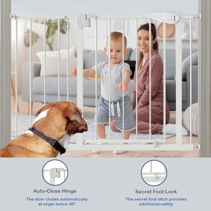 Safe-O-Kid Adjustable Baby & Dog Gate, NO Pressure Mounted, 1 Yr Warranty