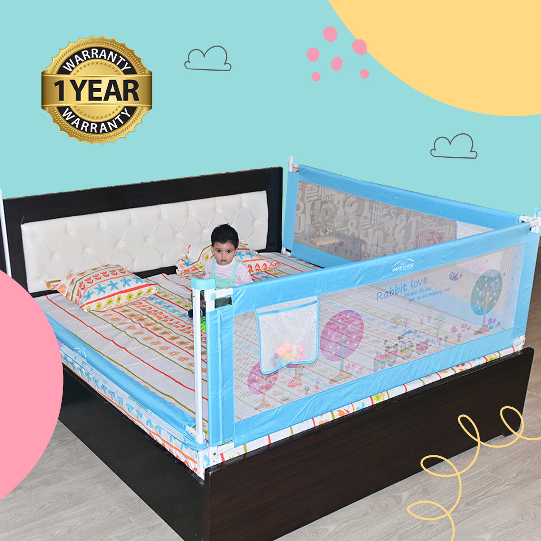 Safe-O-Kid | Baby Fall Safety Designer Foldable Bed Rail Guards