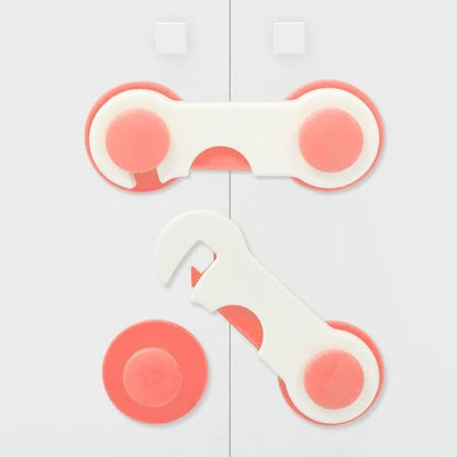 Safe-O-Kid - Finger Injury Safety - Easy to Use, Elegant, Dotted with Smiley Ends Child Proof Cabinet Lock