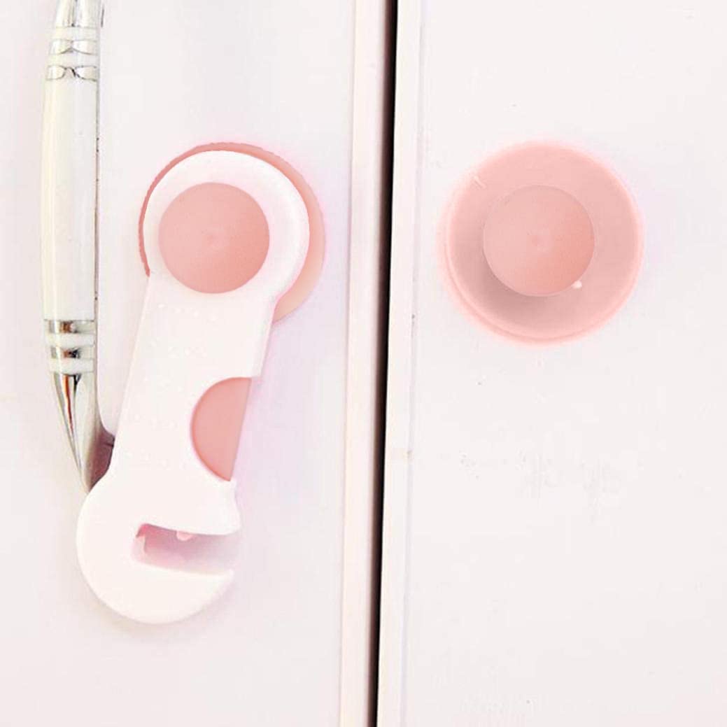 Safe-O-Kid - Finger Injury Safety - Easy to Use, Elegant, Dotted with Smiley Ends Child Proof Cabinet Lock