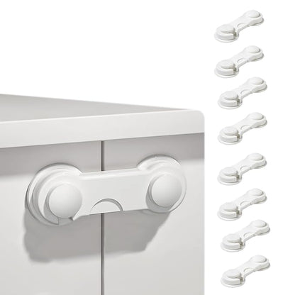 Safe-O-Kid - Finger Injury Safety - Easy to Use, Elegant, Dotted with Smiley Ends Child Proof Cabinet Lock
