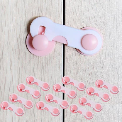 Safe-O-Kid - Finger Injury Safety - Easy to Use, Elegant, Dotted with Smiley Ends Child Proof Cabinet Lock
