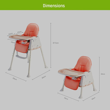 Safe-O-Kid 5 in 1 High Chair with Wheels and Cushion