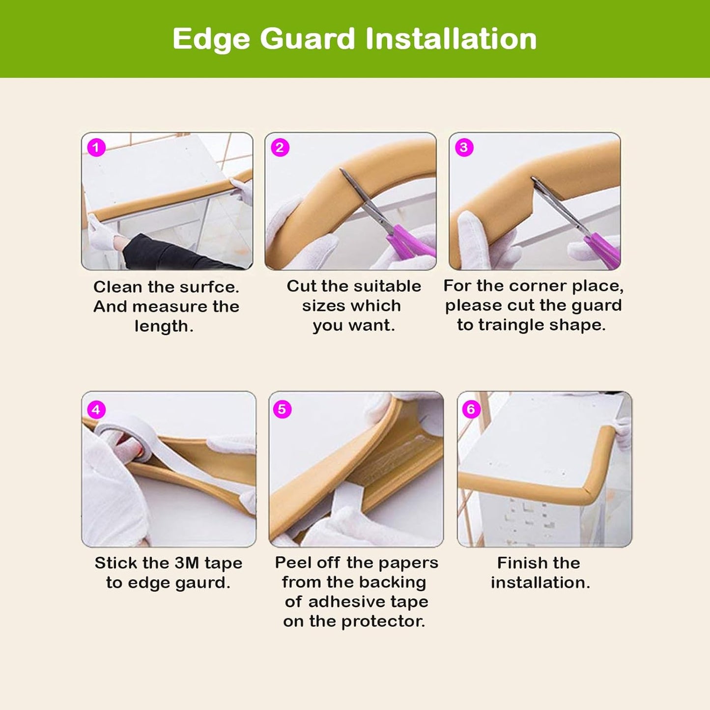 Safe-O-Kid-Baby Head Injury Safety- High Density L-Shaped Large Nbr Corner Cushions/Guards