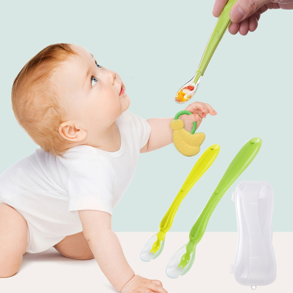 Safe-O-Kid- Extra Safe Silicone Spoon/Feeder Set with Box for Fussy Little Eaters