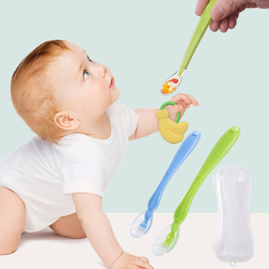 Safe-O-Kid- Extra Safe Silicone Spoon/Feeder Set with Box for Fussy Little Eaters