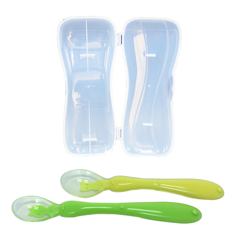 Safe-O-Kid- Extra Safe Silicone Spoon/Feeder Set with Box for Fussy Little Eaters