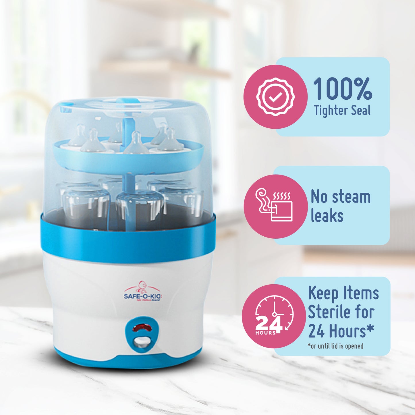 Safe-O-Kid Steriwave 6 Bottles Sterilizer