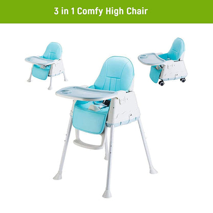 Safe-O-Kid 5 in 1 High Chair with Wheels and Cushion