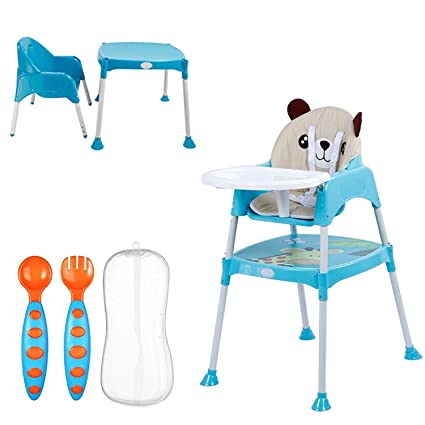 Safe-O-Kid Feeding Convertible High Chair with Adjustable Tray, a Table and Soft Cushion