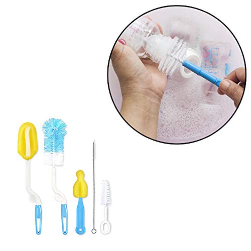 Safe-O-Kid - Baby Milk Bottle Nipple Straw Brush Sponge Nylon Bottle Cleaning Brush