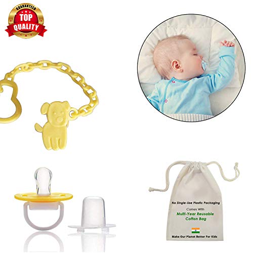 Safe-O-Kid Silicone Pacifier/Soother with Holder Chain