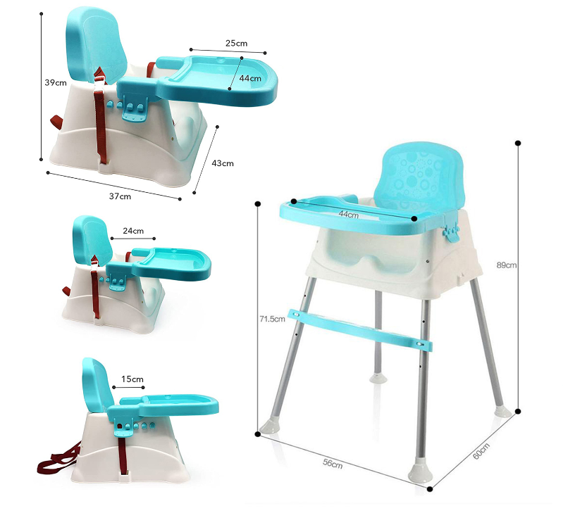 Safe-O-Kid 4 in 1 High Chair with Tray