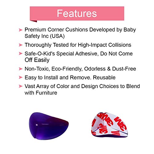 Safe-O-Kid - Head Injury Safety -  Very High Quality Corner Guards, Beautiful, Colorful Tear Drop Saves Head Injury