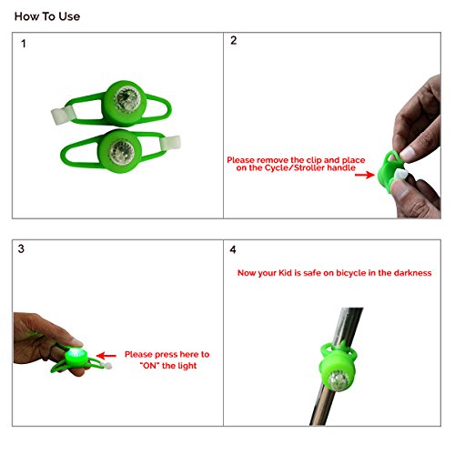 Safe-O-Kid- Safety at Road - Bicycle/Baby Stroller LED Light with SOS Signal Light Complete Front & Rear Road Safety