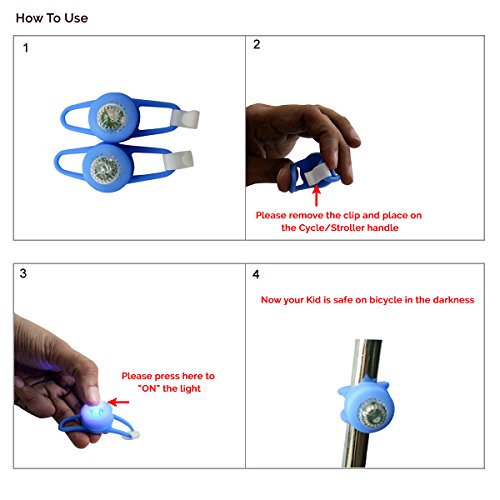 Safe-O-Kid- Safety at Road - Bicycle/Baby Stroller LED Light with SOS Signal Light Complete Front & Rear Road Safety