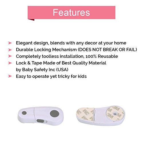 Safe-O-Kid - Elegant Baby Safety Cabinet/Door/Drawer/Cupboard Finger Safety Lock