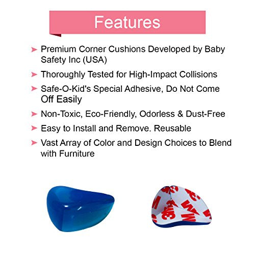 Safe-O-Kid - Head Injury Safety -  Very High Quality Corner Guards, Beautiful, Colorful Tear Drop Saves Head Injury