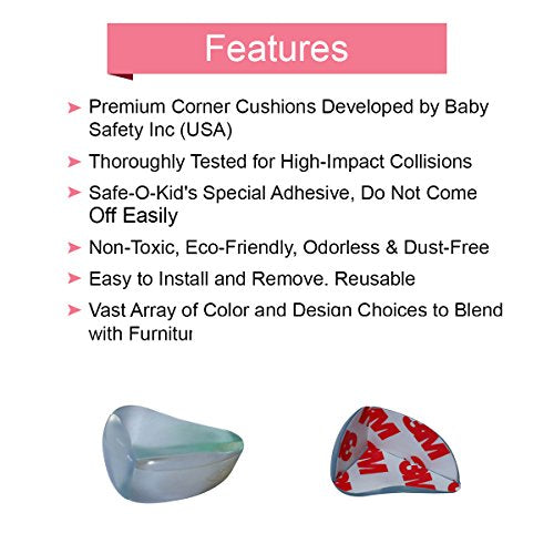 Safe-O-Kid - Head Injury Safety -  Very High Quality Corner Guards, Beautiful, Colorful Tear Drop Saves Head Injury