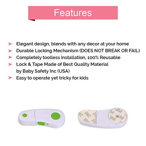 Safe-O-Kid - Elegant Baby Safety Cabinet/Door/Drawer/Cupboard Finger Safety Lock