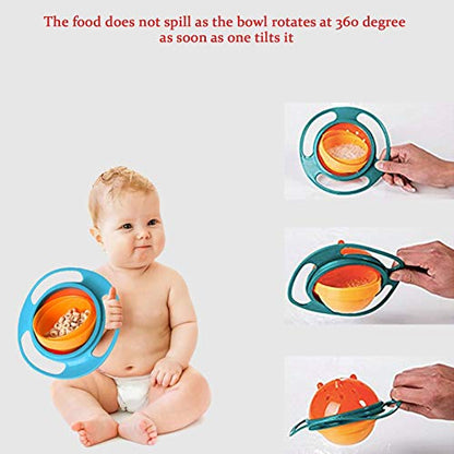 Safe-O-Kid- No Spill, BPA Free Gyro Bowl For Baby and Kids, 360 Degree Rotation Spill Proof Food Bowl