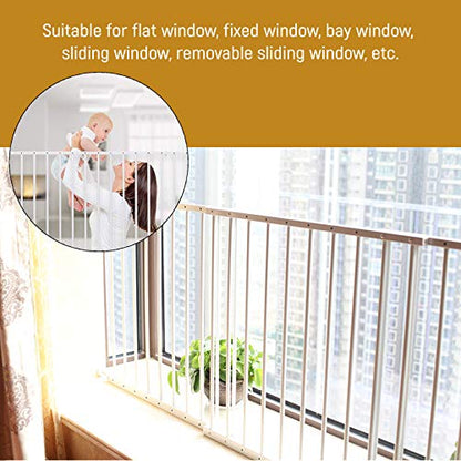 Safe O Kid Window Rail Guards - Fully Adjustable for Baby Safety, Window Safety Guards for Pet, Old Age People, Metal Security Gate for Sliding Windows