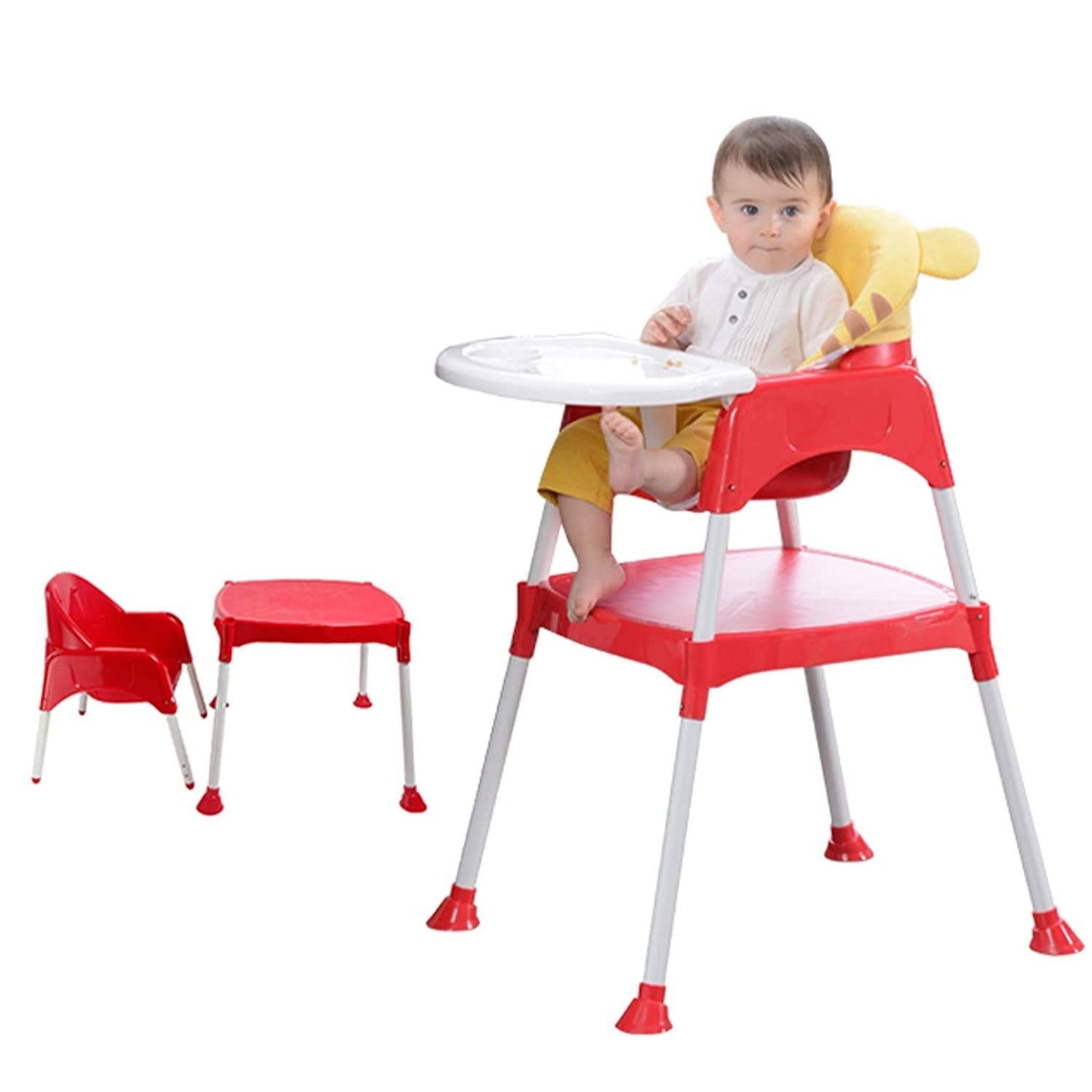 Safe-O-Kid Feeding Convertible High Chair with Adjustable Tray, a Table and Soft Cushion